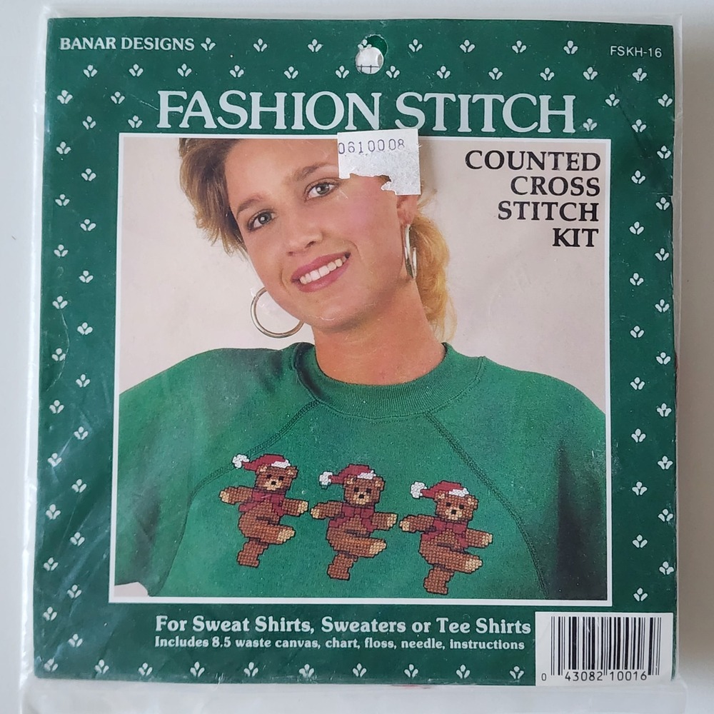 Vintage Banar Designs Fashion Cross Stitch Kit Teddy Bears‎ For Sweat Shirts